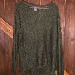 Sweater with suede elbow patches